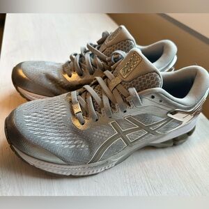 Asics Metallic Gray Running Shoes